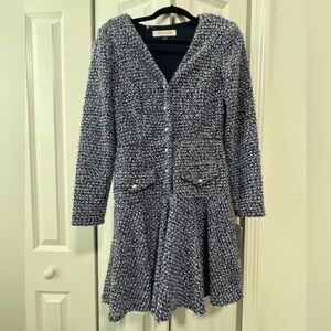NWT Navy Tweed Classic style MIDI Dress